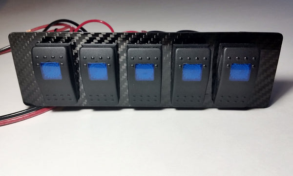 SINGLE DIN CARBON FIBER ROCKER SWITCH PANEL Honda Civic/Acura