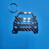 Carbon Fiber keychain for Toyota FJ Cruiser (2007-2014) Inspired Keychain Lanyard  front view Glossy Twill