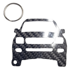 Carbon Fiber keychain for Toyota Land Cruiser (1998-2002) J100  front view Glossy Twill