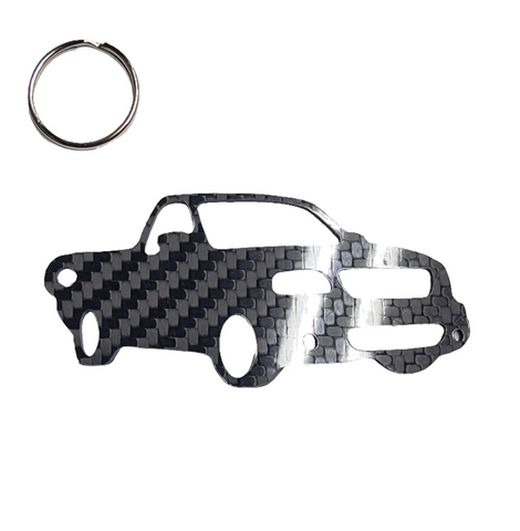 Carbon Fiber keychain for Ford F-150 SVT Lightening (1999-2004) 10th Generation from the 3d front view Glossy Twill
