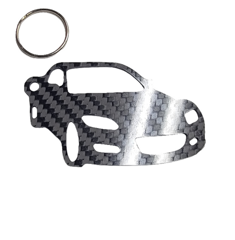 Carbon Fiber keychain for Mazda RX-8 (2003-2008) Inspired Keychain Lanyard 3d front view Glossy Twill (Copy)