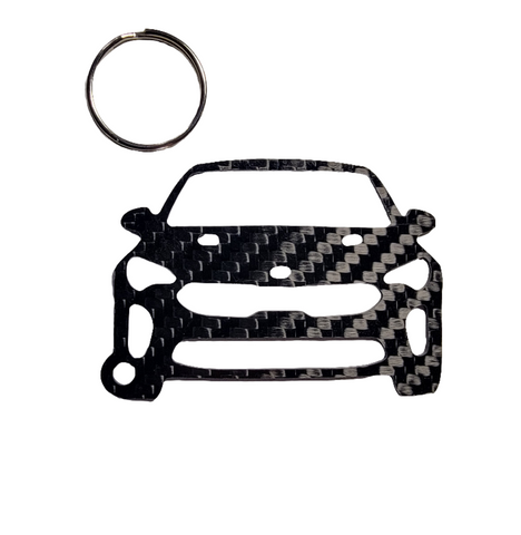 Carbon Fiber keychain for Kia Stinger (2018-2020) Inspired Keychain Lanyard  front view Glossy Twill