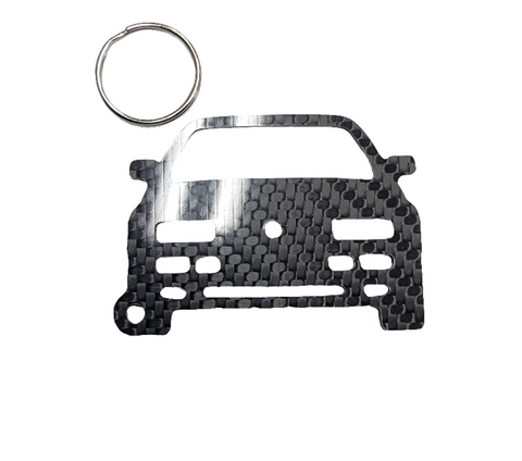 Carbon Fiber keychain for Volkswagen Corrado VR6 (1992-1995) Inspired Keychain Lanyard 3d front view Glossy Twill (Copy)