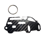 Carbon Fiber keychain for Acura RSX (2002-2006) Inspired Keychain Lanyard 3D Rear view Glossy Twill