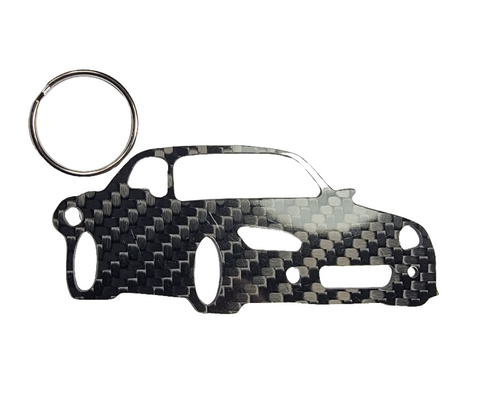 Carbon Fiber Keychain for Honda S2000 AP2 (S2K) (2003-2009) HARDTOP Inspired Keychain Lanyard  3d FRONT view Glossy Twill gift