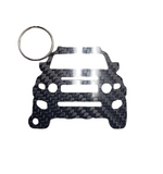 Carbon Fiber keychain for Toyota FJ Cruiser (2007-2014) Inspired Keychain Lanyard  front view Glossy Twill