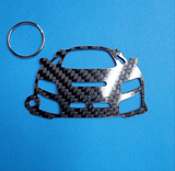 Carbon Fiber keychain for Ferarri F80 keychain  front view Glossy Twill