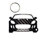 Carbon Fiber keychain for Jaguar F-Type X152 (2013-2019) Sports Car Coupe Inspired Keychain Lanyard  front view Glossy Twill