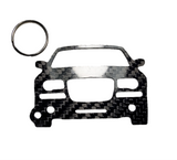 Carbon Fiber keychain for Chrysler 300C SRT8 (2005-2010) Inspired Keychain Lanyard  front view Glossy Twill