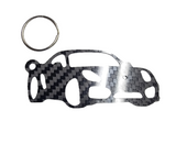 Carbon Fiber keychain for Porsche Cayman S 718 (2016-2020) Inspired Keychain Lanyard 3d front view Glossy Twill (Copy)