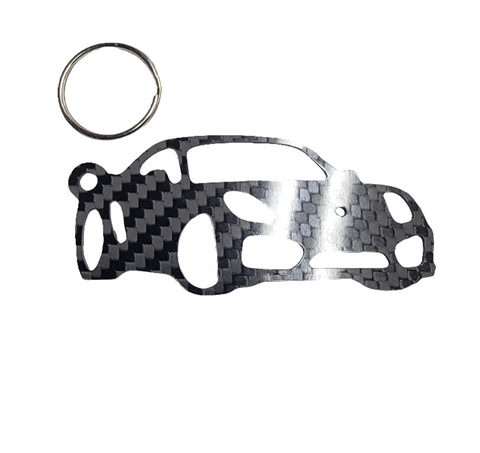 Carbon Fiber keychain for Porsche Cayman S 718 (2016-2020) Inspired Keychain Lanyard 3d front view Glossy Twill (Copy)