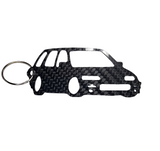 Carbon Fiber keychain for Honda Civic Wagon (1983-1991) Inspired Keychain Lanyard 3d front view Glossy Twill