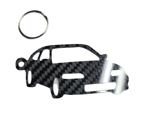 Carbon Fiber keychain for Honda Civic CRX (1988-1991) Inspired Keychain Lanyard 3d  front view Glossy Twill