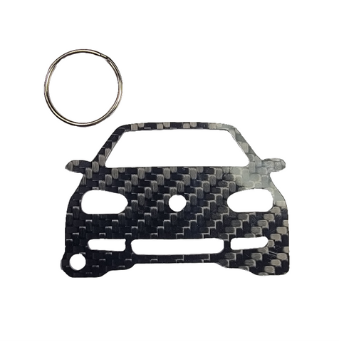 Carbon Fiber keychain for Volkswagen Golf GTI Mk4 (1998-2004) Inspired Keychain Lanyard front view Glossy Twill