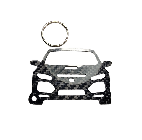 Carbon Fiber keychain for Honda Civic Type R FK8 (2017-Present) 6th Generation Inspired Keychain Lanyard front view Glossy Twill