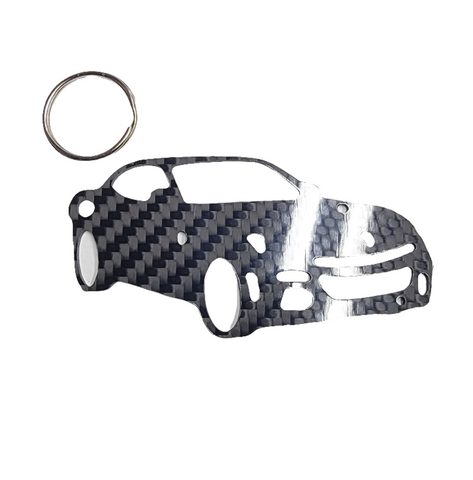 Carbon Fiber keychain for Ferarri Purosangue Type F175 3D front view Glossy Twill