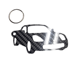 Carbon Fiber keychain for Toyota MR2 MRS ZZW30 (1999-2001) 3rd Generation W30 Inspired Keychain Lanyard  3d front view Glossy Twill (Copy)
