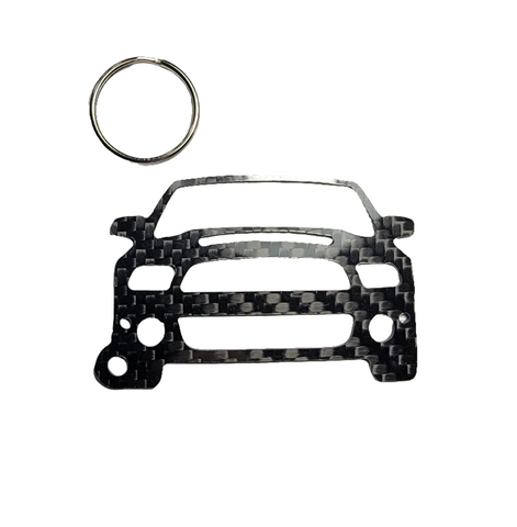 Carbon Fiber keychain for Shelby GT500 S197 II (2013-2014) Inspired Keychain Lanyard front view Glossy Twill fits Carroll Shelby Ford Mustang Cobra