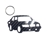 Carbon Fiber keychain for SAAB 900 (1978‐1998)  Inspired Keychain Lanyard 3d  front view Glossy Twill