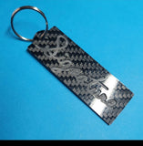 Custom keychain lanyard with your SIGNATURE, Made of Carbon fiber Glossy Twill - send us a photo of your signature -MADE IN THE USA