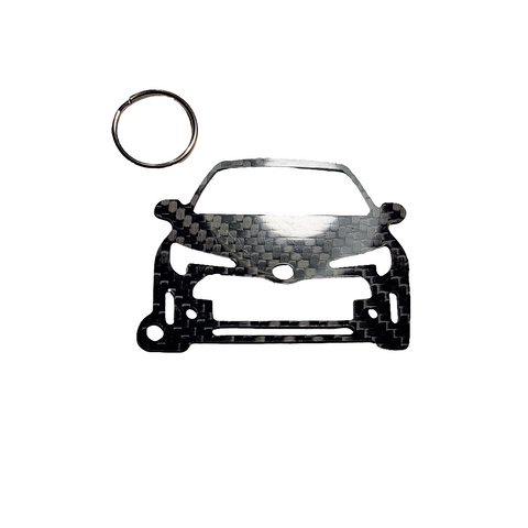 Carbon Fiber keychain for Toyota GR Corolla (2022-present) Circuit Edition Inspired Keychain Lanyard  front view Glossy Twill