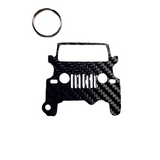 Carbon Fiber keychain for Jeep Wrangler TJ (1997-2006) 2nd Generation Inspired Keychain Lanyard  front view Glossy Twill