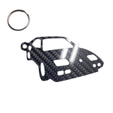 Carbon Fiber keychain for Ferarri Mondial F108 (1980-1993) 3D front view Glossy Twill
