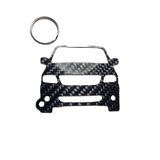 Carbon Fiber keychain for Ford F-150 SVT Lightening (1999-2004) 10th Generation from the Fast and the Furious Movie front view Glossy Twill