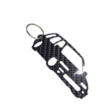 Carbon Fiber keychain for Honda Civic Wagon (1983-1991) Inspired Keychain Lanyard 3d front view Glossy Twill
