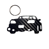 Carbon Fiber keychain for Honda S2000 AP2 (S2K) (2003-2009) CONVERTIBLE Inspired Keychain Lanyard  3d REAR view Glossy Twill