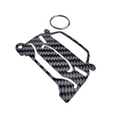 Carbon Fiber keychain for Ford Mustang Mach-E GT (2021-Present) Inspired Keychain Lanyard   front view Glossy Twill