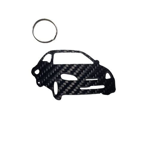 Carbon Fiber keychain for Honda Insight (1999-2006) Inspired Keychain Lanyard 3D FRONT view Glossy Twill