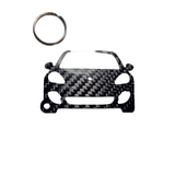 Carbon Fiber keychain for Porsche Panamera (2009-2013) 970 1st Generation Inspired Keychain Lanyard  front view Glossy Twill