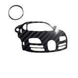 Carbon Fiber keychain for Bugatti Veyron (2005-2011) Inspired Keychain Lanyard 3d FRONT view Glossy Twill