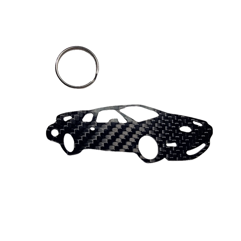 Carbon Fiber keychain for Lotus Esprit S4 (1993-2004) Inspired Keychain Lanyard  front 3D view Glossy Twill
