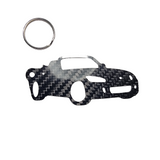 Carbon Fiber keychain for Honda S2000 AP2 (S2K) (2003-2009) CONVERTIBLE Inspired Keychain Lanyard  3d FRONT view Glossy Twill