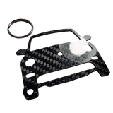 Carbon Fiber keychain for Volkswagen Beetle (New) (1998-2005) Inspired Keychain Lanyard  front view Glossy Twill