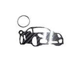 Carbon Fiber keychain for Porsche Cayman S 718 (2016-2020) Inspired Keychain Lanyard 3d front view Glossy Twill (Copy)