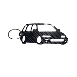 Carbon Fiber keychain for Honda Civic Wagon (1983-1991) Inspired Keychain Lanyard 3d front view Glossy Twill