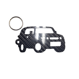 Carbon Fiber keychain for Toyota FJ Cruiser (2007-2014) Inspired Keychain Lanyard 3d  front view Glossy Twill