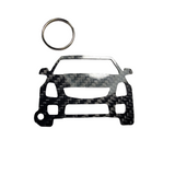 Carbon Fiber keychain for Cadillac CTS-V (2009-2015) Inspired Keychain Lanyard  front  view Glossy Twill