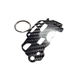 Carbon Fiber keychain for Honda S2000 AP2 (S2K) (2003-2009) CONVERTIBLE Inspired Keychain Lanyard  3d REAR view Glossy Twill