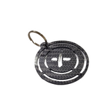 Carbon Fiber keychain for Space X Round  Inspired Keychain Lanyard Christmas Ornament Gift Glossy Twill