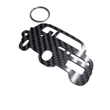 Carbon Fiber keychain for Toyota FJ Cruiser (2007-2014) Inspired Keychain Lanyard 3d  front view Glossy Twill