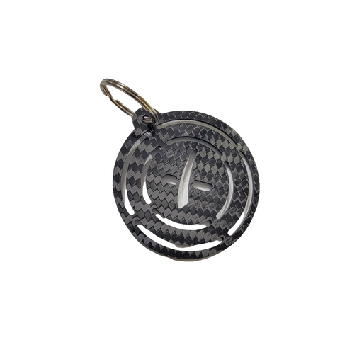 Carbon Fiber keychain for Space X Round  Inspired Keychain Lanyard Christmas Ornament Gift Glossy Twill