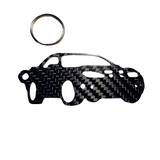 Carbon Fiber keychain for Pontiac Firebird Trans Am WS6 (1998-2002) Inspired Keychain Lanyard 3D front stance view Glossy Twill