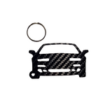 Carbon Fiber keychain for Lotus Esprit S4 (1993-2004) Inspired Keychain Lanyard  front  view Glossy Twill