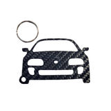 Carbon Fiber keychain for Toyota Supra MK4 A80 (1993-1998) Twin Turbo Inspired Keychain Lanyard  FRONT view Glossy Twill