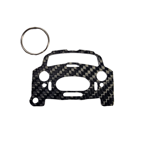Carbon Fiber keychain for Shelby 427 Cobra Roadster (1965-1967)  Caroll Shelby S1 Inspired Keychain Lanyard   front view Glossy Twill