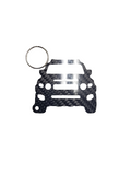 Carbon Fiber keychain for Toyota FJ Cruiser (2007-2014) Inspired Keychain Lanyard  front view Glossy Twill